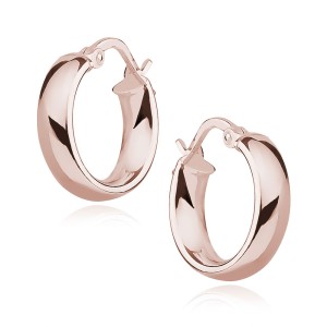 Cercei rotunzi argint placat cu aur roz Ø15 mm Classic Hoops DiAmanti G0032DRG-DIA (Argint 925‰ 1,9 g.)